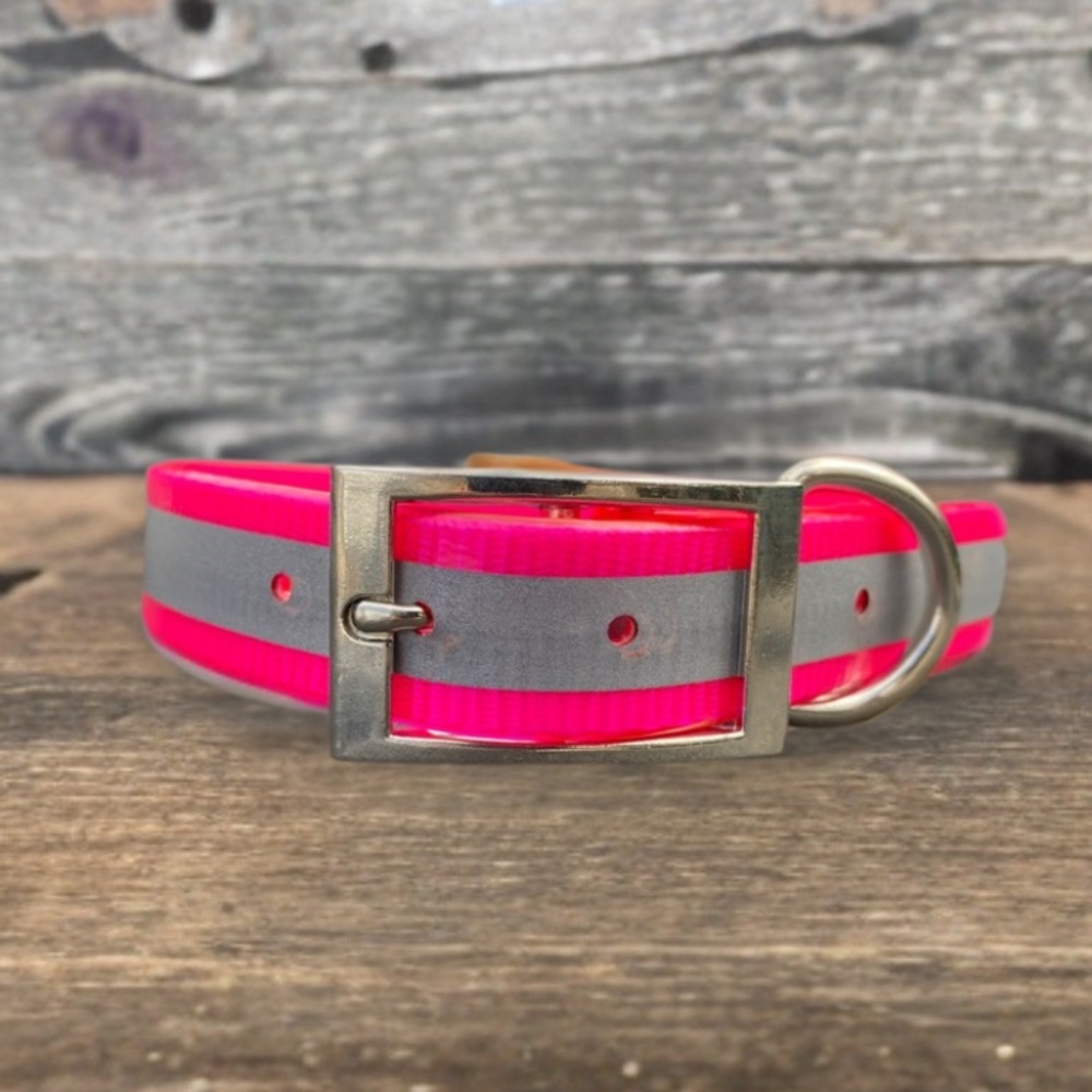 Pink Reflective Dog Collar 23” & 19”